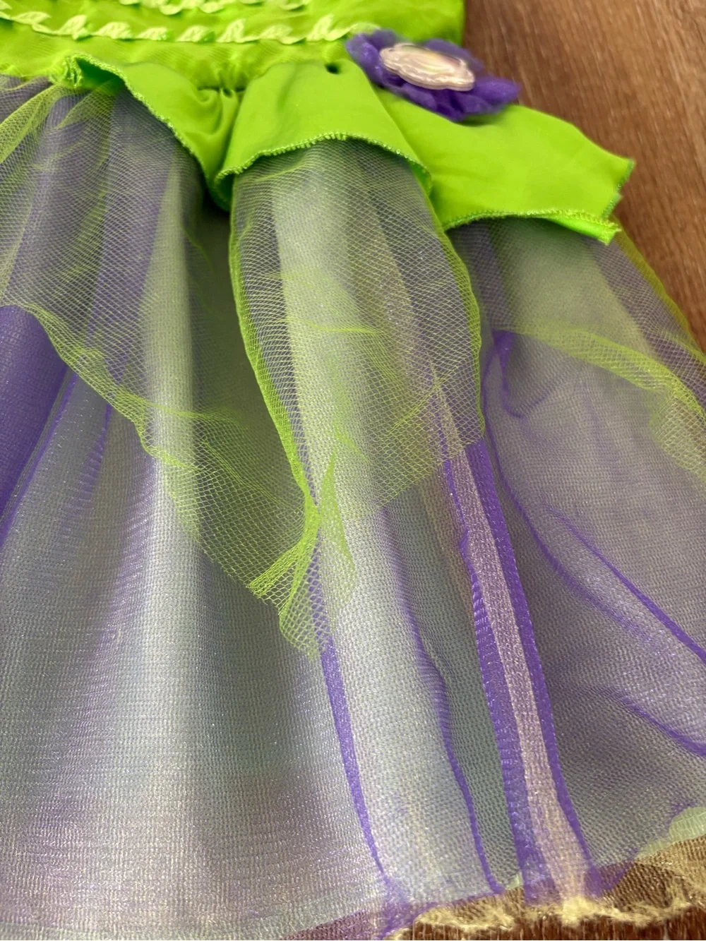 Disney Tinker Bell Bright Fairy Costume Dress in Green and Purple Size: 4T